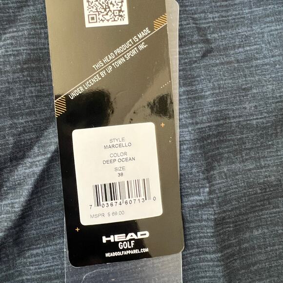 HEAD Golf Men's New Dark Blue Marcello UV Protection Wicking Shorts-sz 38 - Picture 7 of 7